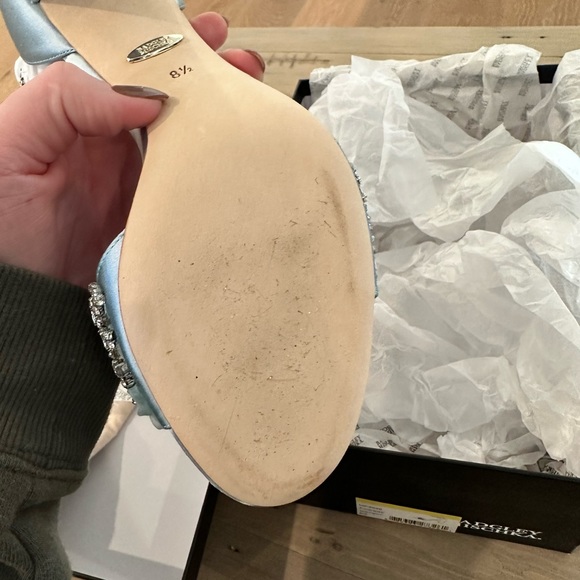 Badgley Mischka- Finesse Heel, Mist Blue, 3 inch block heel - Picture 8 of 10